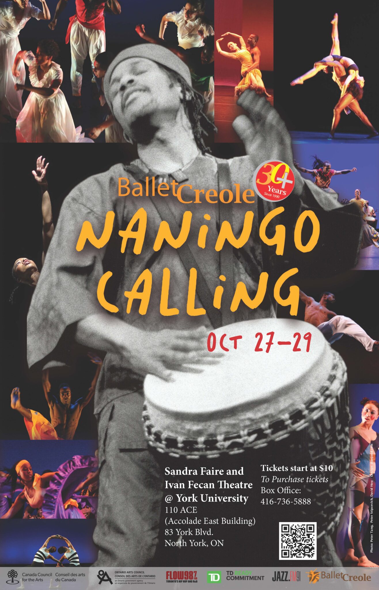 Poster - Ballet Creole Naningo Calling showing Ballet Creole dance company and its Artistic Director, Patrick Parson