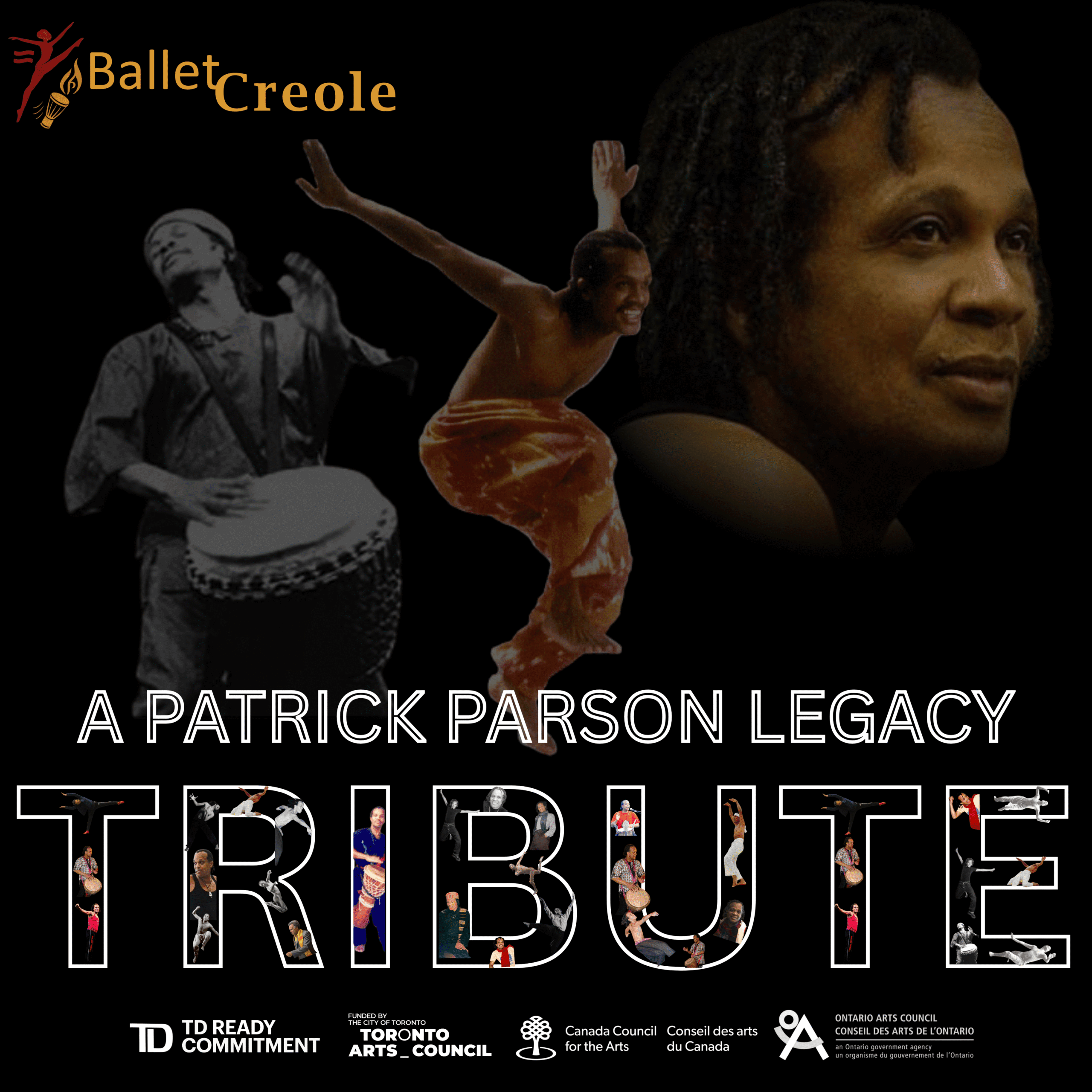 Poster - Ballet Creole Naningo Calling showing Ballet Creole dance company and its Artistic Director, Patrick Parson